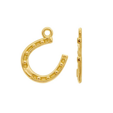 14K Yellow Gold Lucky Horseshoe Charm