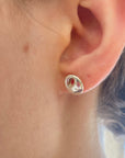 Silver Pebble Luck Stud Earrings
