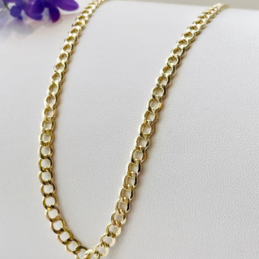 14K Yellow Gold 4.4mm Hollow Curb Chain