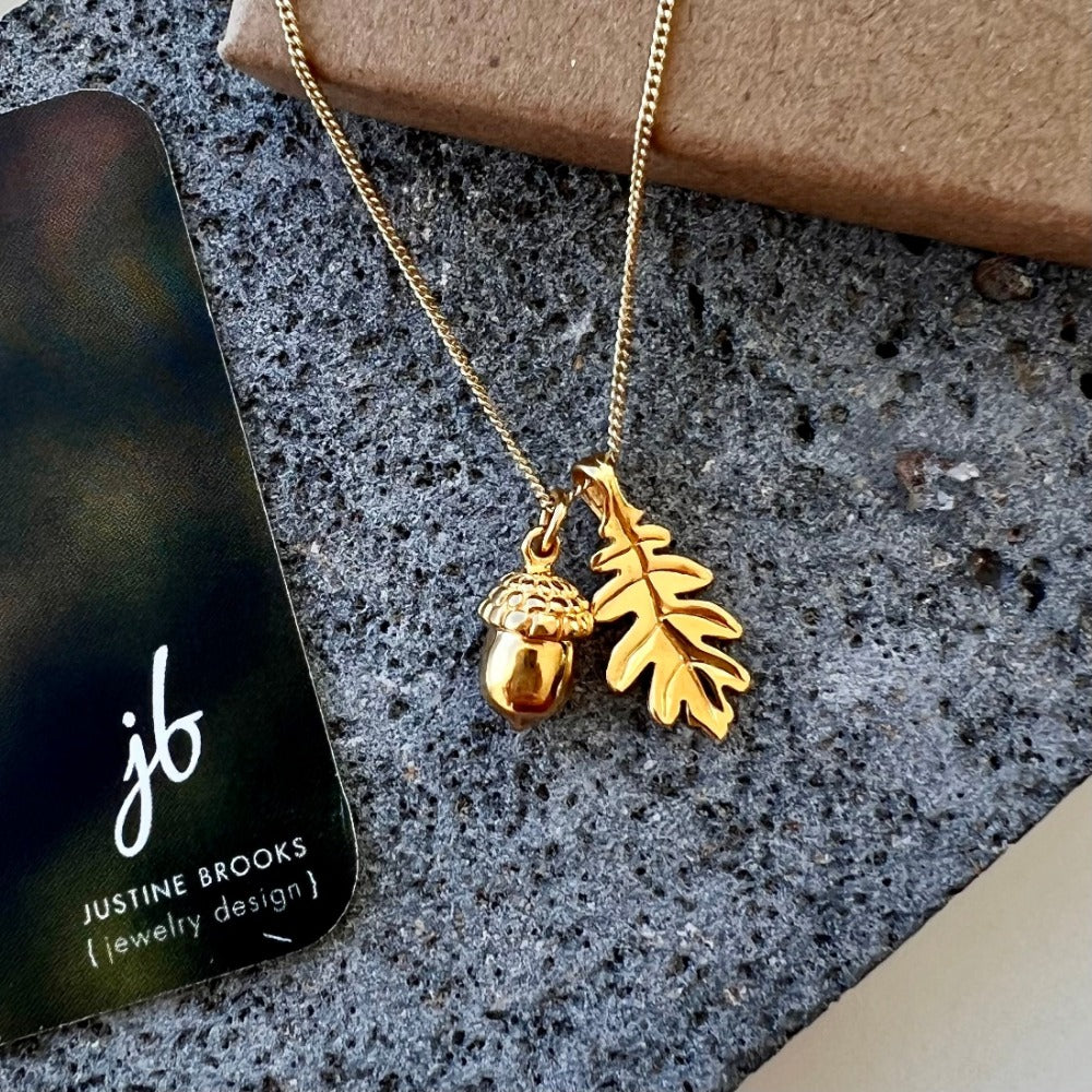 OAK + ACORN CHARM NECKLACE | Magpie Jewellery