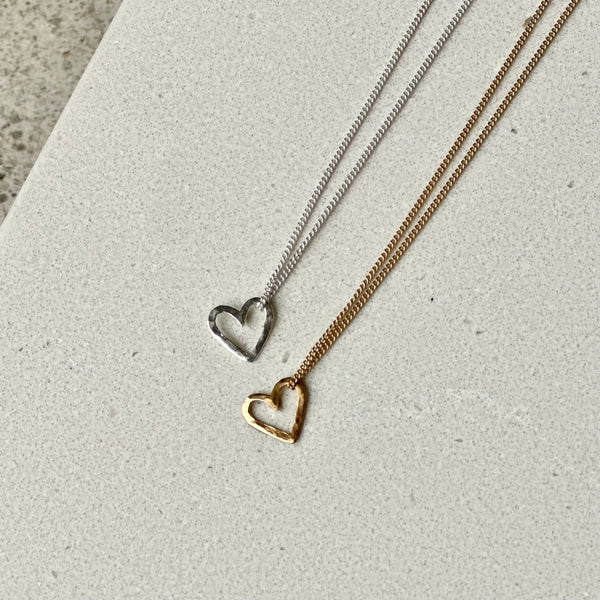 Small Cut-out Heart Pendant Necklace