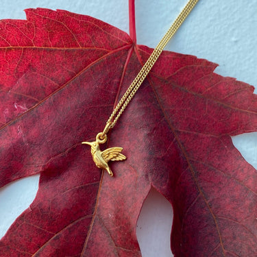 Tiny Hummingbird Charm Necklace | Magpie Jewellery