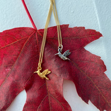 Tiny Hummingbird Charm Necklace | Magpie Jewellery