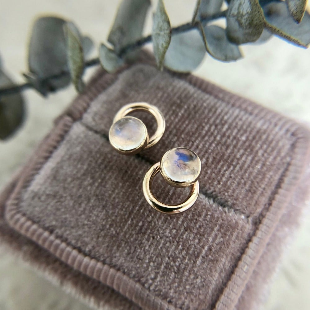 Gem Crescent Studs | Magpie Jewellery