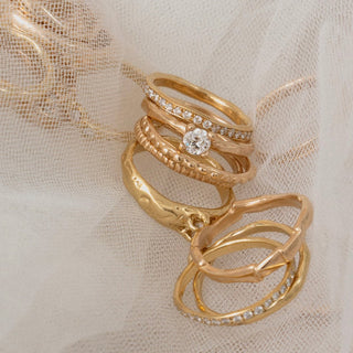 Thinnest Melt Band With Full Pavé Diamonds | Magpie Jewellery