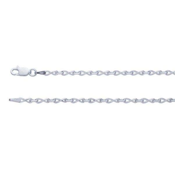 Sterling Silver 2.5mm Infinity Link Chain 18&quot;