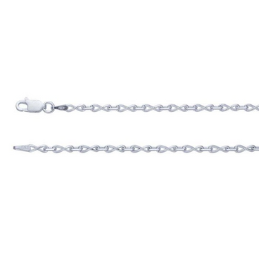 Sterling Silver 2.5mm Infinity Link Chain 18"