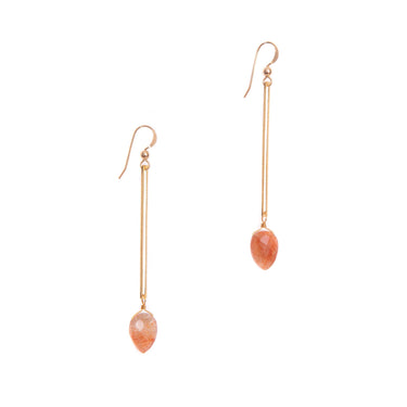 Recycled brass rectangle frames are accented with hand-cut gemstones to create the Isla Earrings. 