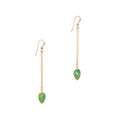 Recycled brass rectangle frames are accented with hand-cut gemstones to create the Isla Earrings. 