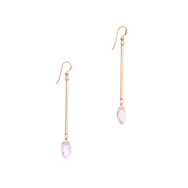 Recycled brass rectangle frames are accented with hand-cut gemstones to create the Isla Earrings. 