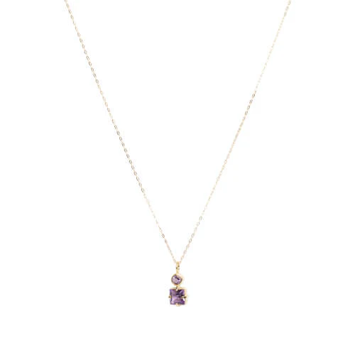 24kt Gold Vermeil Necklace with a Amethyst Pendant