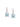 Silver Plated Rhodium Earrings with A Square Blue Topaz Embedded inside