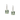 Silver Plated Rhodium Earring with Square Green Amethyst Embedded Within