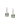 Silver Plated Rhodium Earring with Square Green Amethyst Embedded Within