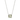 Silver Plated Rhodium Necklace with a Square Green Amethyst Gemstone Embedded Within