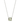 Silver Plated Rhodium Necklace with a Square Green Amethyst Gemstone Embedded Within