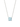 Silver Plated Rhodium Necklace with a Square Blue Topaz Gemstone Embedded Within