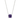 Silver Plated Rhodium Necklace with a Square Amethyst Gemstone Embedded Within