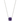 Silver Plated Rhodium Necklace with a Square Amethyst Gemstone Embedded Within