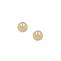 14k Yellow Gold Stud Earrings with a Smiley Face