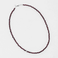 Small red garnet beaded necklace with a sterling silver lobster clasp