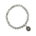 Bracelet made from Labradorite beads, with a Sterling Silver Talisman depicting The sun with a face on it