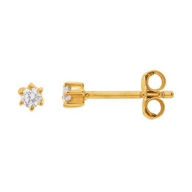 14K Yellow Gold Petite Lab-Grown Diamond Stud Earrings