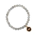 Labradorite Beaded bracelet with a Bronze Talisman Depicting A Heart