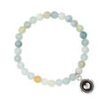 Sea toned Aquamarine Beaded bracelet with a Sterling Silver Talisman Depicting A Heart