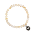 Rutilated Quartz Beaded bracelet with a Sterling Silver Talisman Depicting A Heart