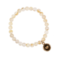 Rutilated Quartz Beaded bracelet with a Bronze Talisman Depicting A Heart