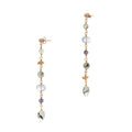 multi-gem earrings , featuring hand-cut gemstones, vintage Gold-plated brass nuggets and 14K Gold-fill studs. Prehnite, Moss Aquamarine andIolite