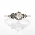 Asymmetric Accented Salt & Pepper Diamond Ring | Magpie Jewellery