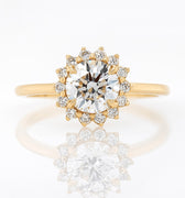 'Sunny' Diamond Halo Ring | Magpie Jewellery