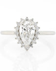 0.96ct Pear-Shaped Diamond Halo Engagement Ring