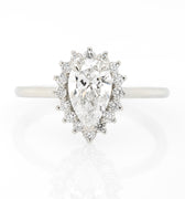 0.96ct Pear-Shaped Diamond Halo Engagement Ring | Magpie Jewellery