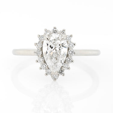 0.96ct Pear-Shaped Diamond Halo Engagement Ring | Magpie Jewellery