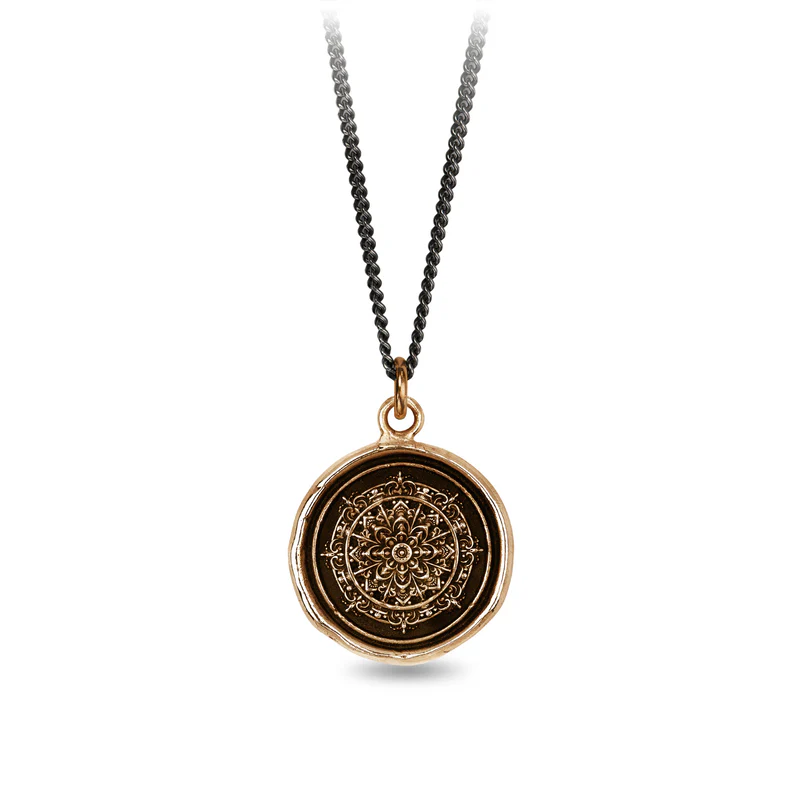 Bronze Necklace with a Mandala shaped talisman