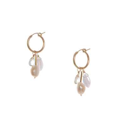 14K Gold-fill Hoop Earrings, with  interchangeable gemstone charms
