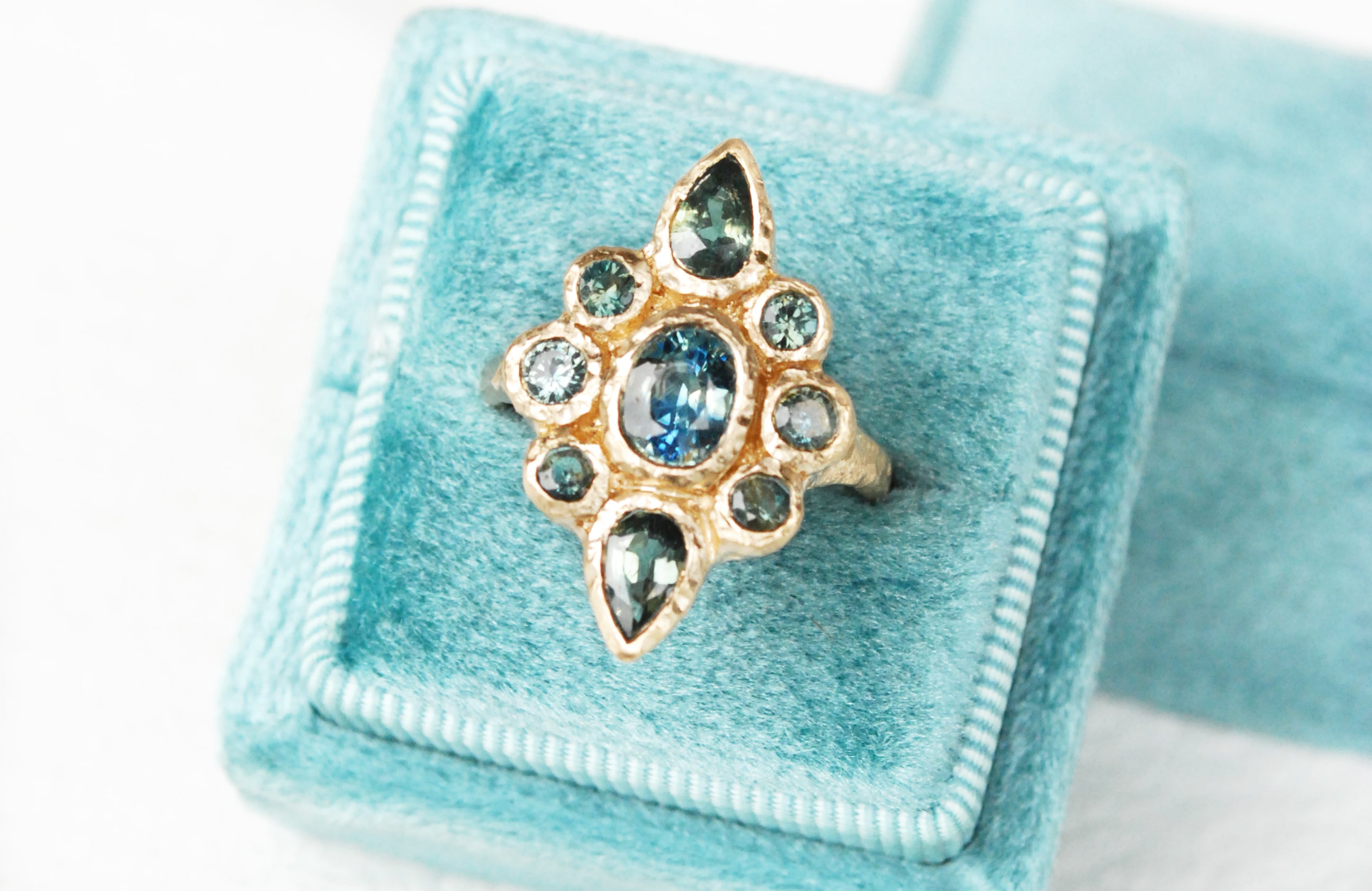 Gold and Blue Sapphire Ring