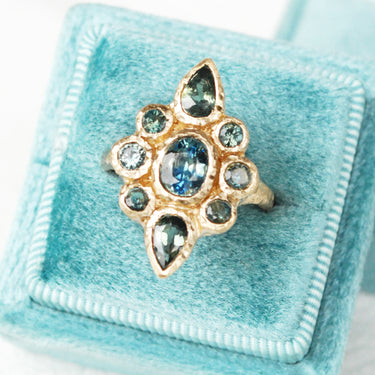 Gold and Blue Sapphire Ring