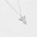 Sterling Silver Cherub pendant on a Sterling Silver figaro chain