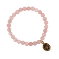 Pink Opal Beaded Bracelet with a bronze talisman depicting a Bee