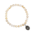 Rutilated Quartz Beaded Bracelet with a Sterling Silver talisman depicting a Bee