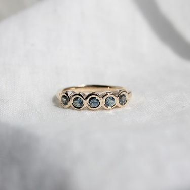 Organic Bezel Band with Montana Sapphires