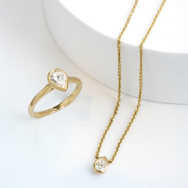 Classic Bezel Pear Shaped Solitaire