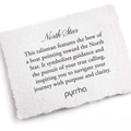 A Pyrrha Note describing the North star talisman. it reads, "This talisman features the bow of a boat pointing toward the North Star. It symbolizes guidance and the pursuit of your true calling, inspiring you to navigate your journey with purpose and clarity."