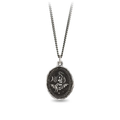 Sterling Silver Talisman Necklace depicting The Goddess of Night, Nyx, Laying atop a bat in a starry sky