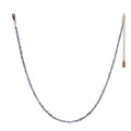 Oso Necklace, beaded gemstone strand with recycled brass beads asymmetrically spaced throughout.