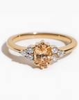 One of a Kind, 1.01 ct Natural Oval Peach Sapphire Ring